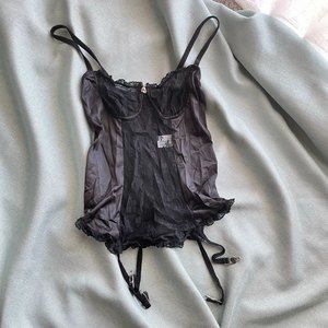 Nan Flower Black Lace Lingerie Top